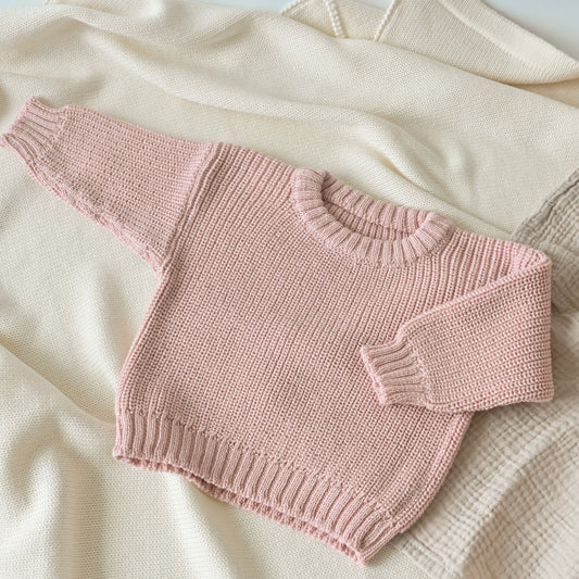 Chunky Knit Pullover Dusty Rose